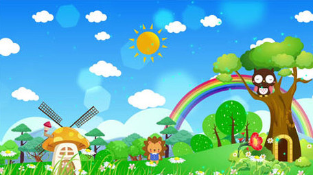 欢乐欢快卡通舞台背景