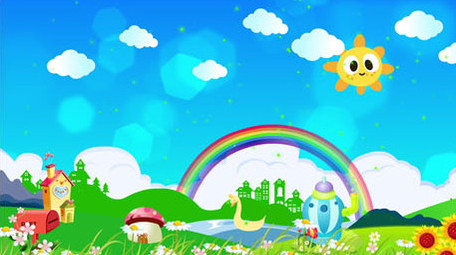 欢快绿色卡通草地背景