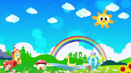 欢快绿色卡通草地背景