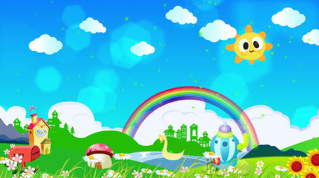 欢快绿色卡通草地背景