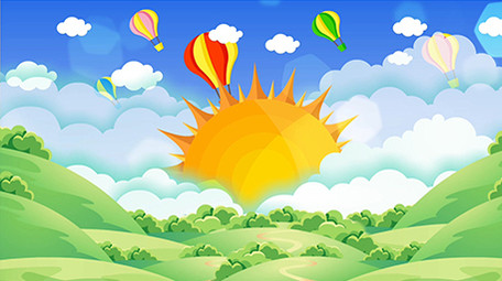 太阳阳光清新卡通背景