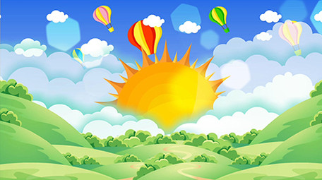 太阳阳光清新卡通背景