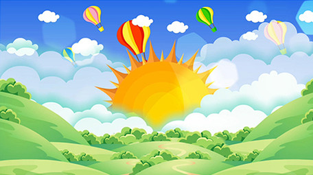 太阳阳光清新卡通背景