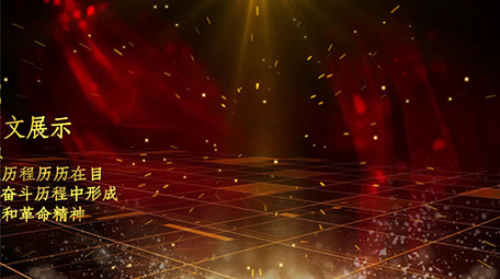 金色文字动画原创党政图文展示PR模板