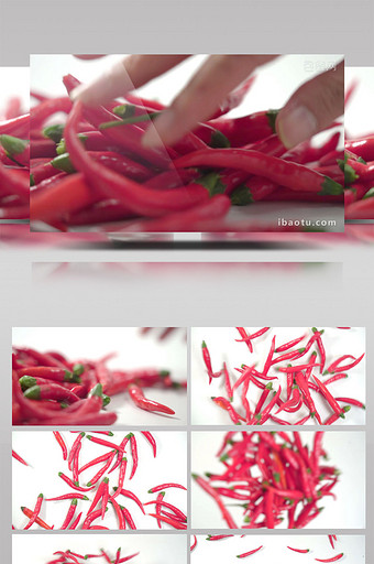 蔬菜新鲜红辣椒小米椒实拍视频素材图片