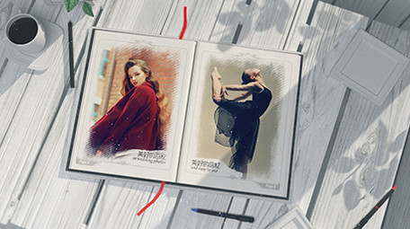 精彩瞬间翻书特效<strong>图文</strong>展示AE模板