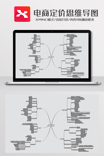 简约风电商定价策略思维导图XMind模板图片