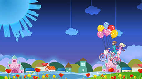 卡通爱情唯美梦想背景