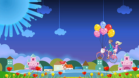 卡通爱情唯美梦想背景