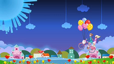 卡通爱情唯美梦想背景