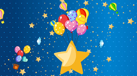 星星气球卡通背景