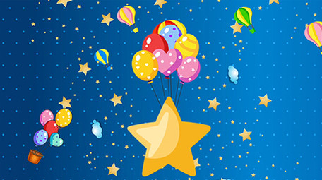星星气球卡通背景