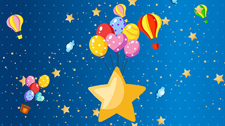 星星气球卡通背景