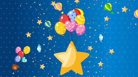 星星气球卡通背景