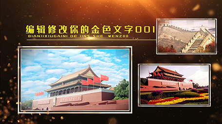 震撼大气党政金色多图文AE模板