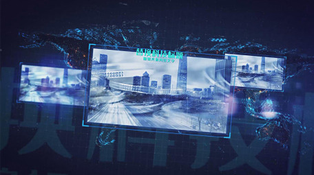 大气蓝色科技多图文商务企业宣传AE模板