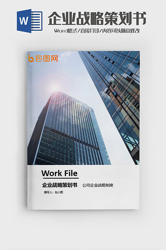 高档企业战略策划书Word模板图片