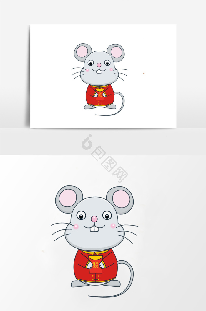 简笔画拜年小老鼠图片