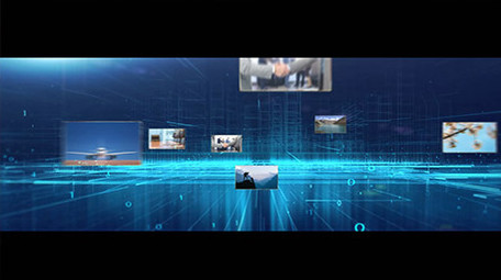 超宽屏科技感<strong>图文</strong>汇聚片头AE模板