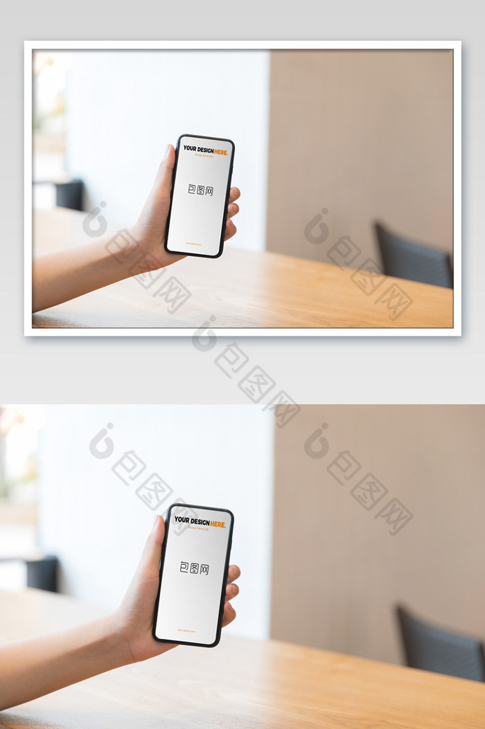 手拿手机展示app竖版图片图片
