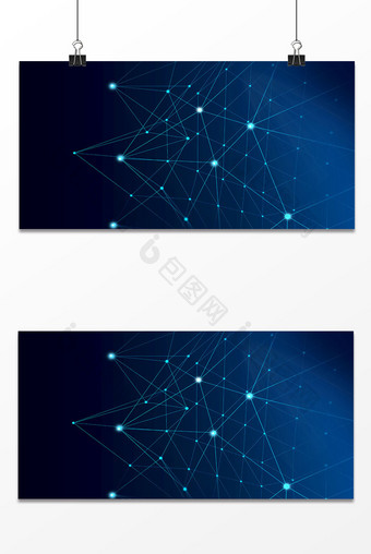 蓝色几何线条结构商务背景图片