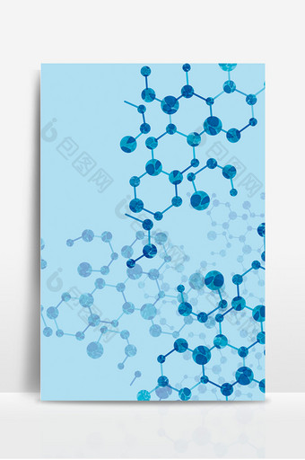 蓝色科技结构分子背景图片