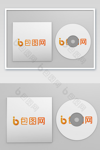白色圆形光盘样机图片