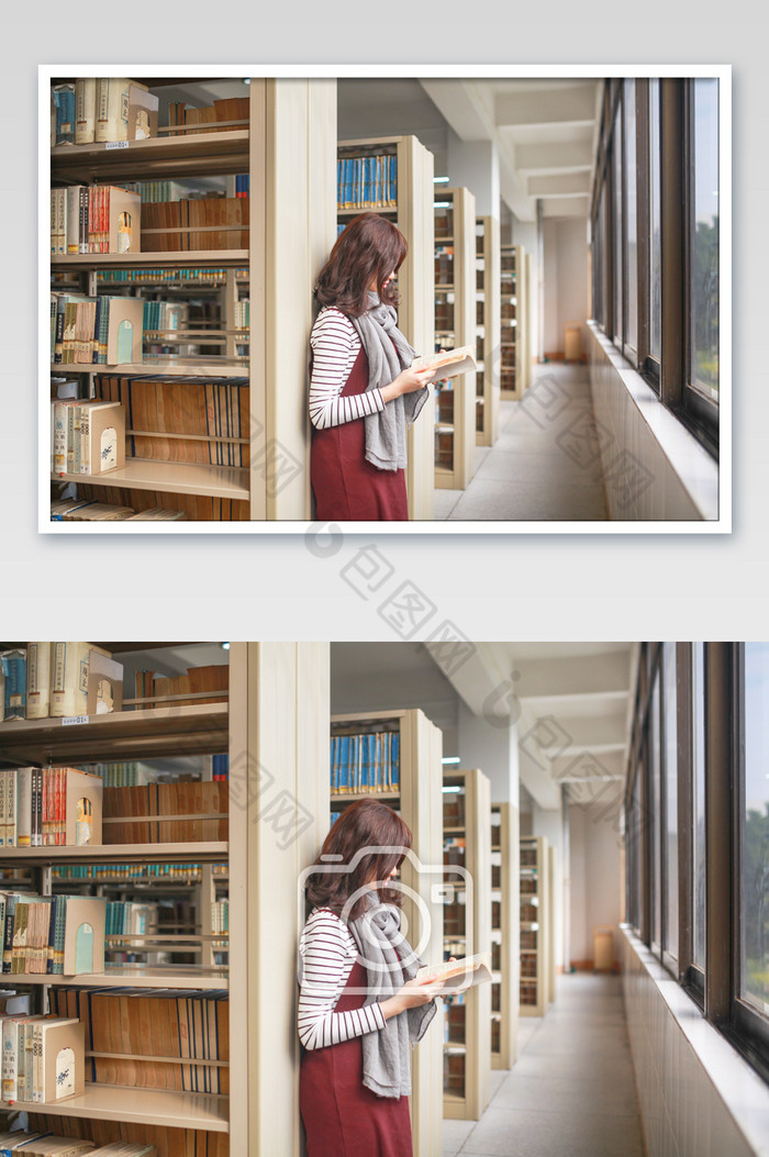 大学图书馆认真看书图片图片