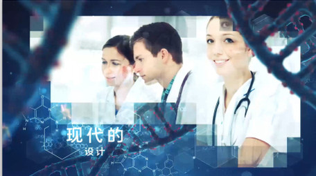 三维DNA分子医疗科学<strong>图文</strong>动画AE模板