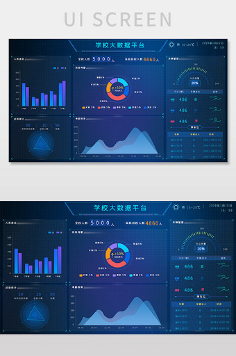 蓝色科技风可视化大数据界面图片