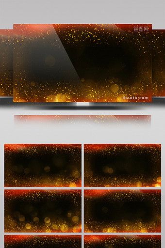 红金粒子带通道无缝循环边框视频素材图片