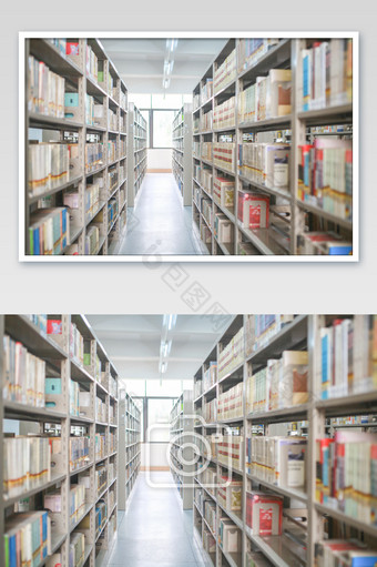 大学图书馆书架摆放图片