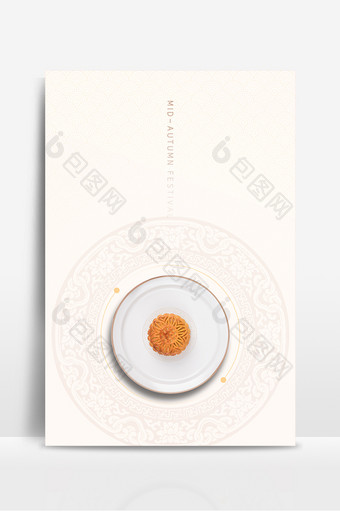 中式简约中秋节月饼背景图片