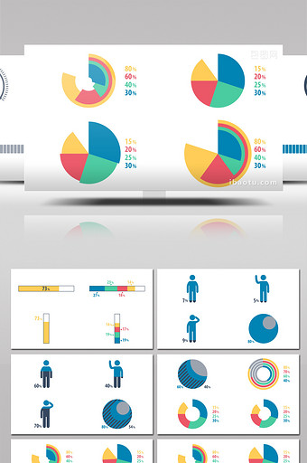 31个百分比数据统计信息图表动画AE模板图片