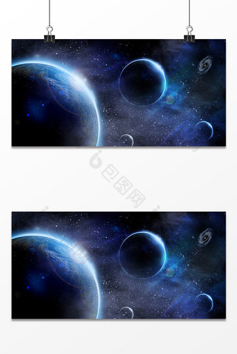 蓝色科技星球宇宙背景图片
