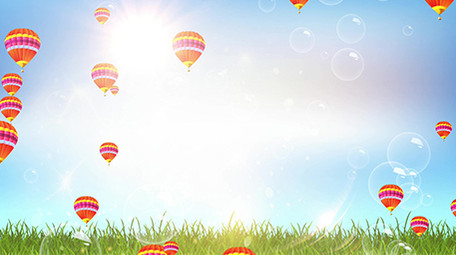 蓝天光晕清新草地动态背景素材