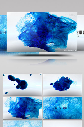 粒子汇聚爆炸流体飞溅LOGO动画AE模板图片