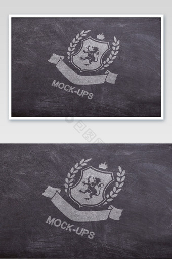 黑色质感纹理黑板粉笔字logo标志样机图片