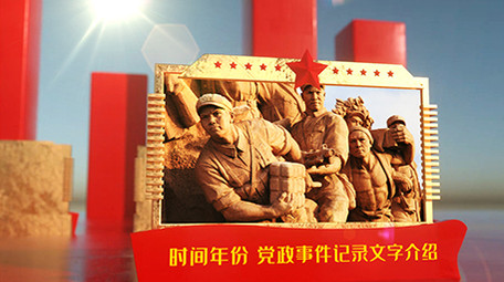 党政历史事件时间轴图文空间展示AE模板