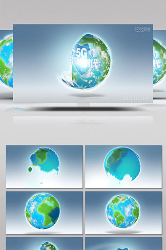 地球绿色生态图标LOGO动画片头AE模板图片