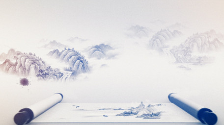 大气水墨中国风卷轴启动仪式AE模板