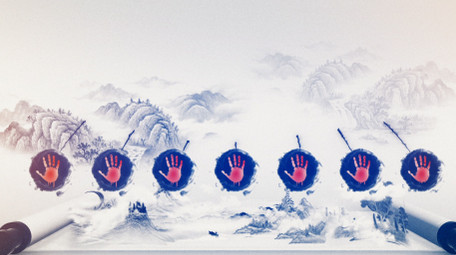 大气水墨中国风卷轴启动仪式AE模板