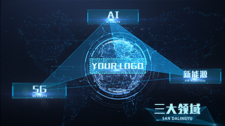 科技企业字幕连线分类展示AE模板