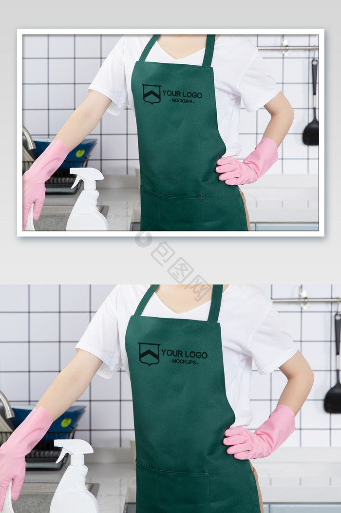 家政服务保洁人员围裙印字logo标志