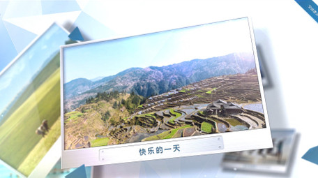 空间漂浮感<strong>图文</strong>展示动画片头AE模板