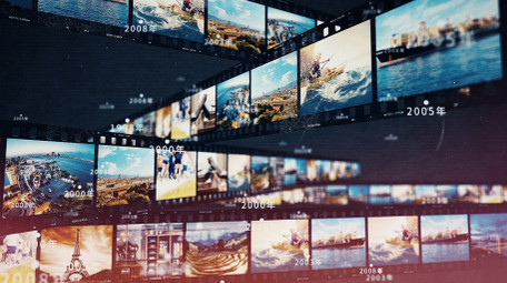 大气历史复古风照片墙穿梭AE模版