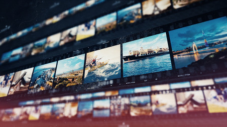 大气历史复古风照片墙穿梭AE模版