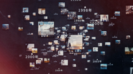 大气历史复古风照片墙穿梭AE模版