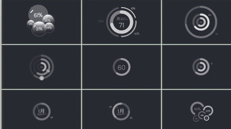 几百种HUD信息数据UI图表元素AE模板
