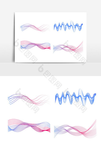 彩色科技渐变波浪线条图片